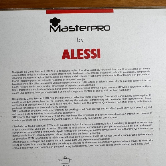 New in Box STEN Masterpro by Alessi 5.1 L High Casserole with Lid - Picture 11 of 11